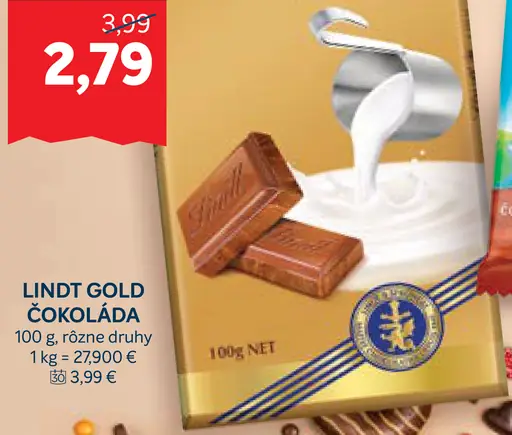 Lindt Gold čokoláda