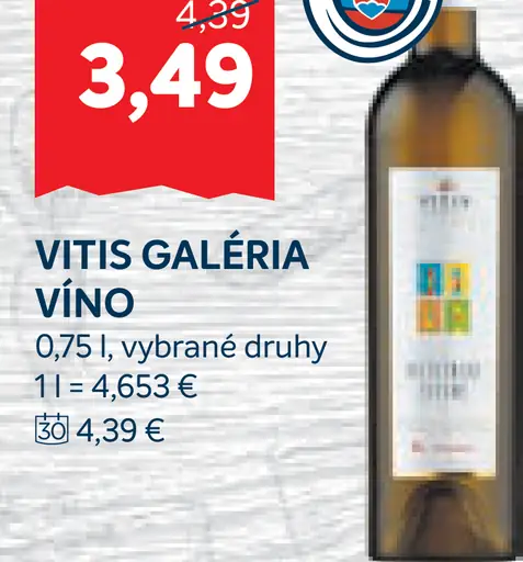Vitis Galéria víno, vybrané druhy