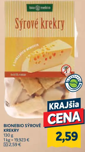 Bionebio syrové krekry