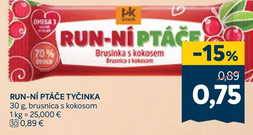 PK Run-ní Ptačie tyčinka brusnica s kokosom