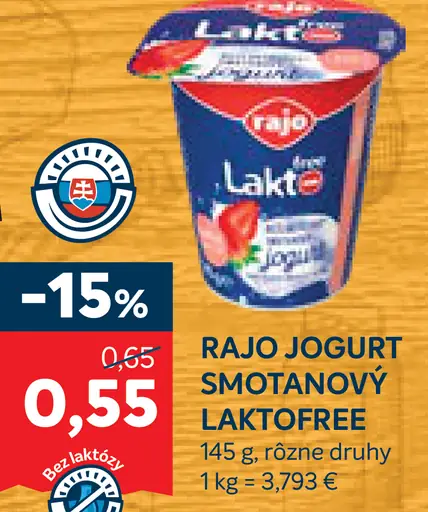 Rajo Smotanový jogurt laktofree