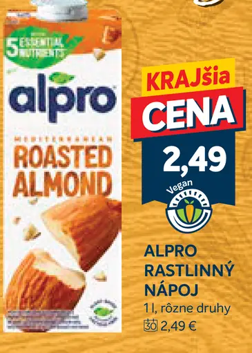 Alpro mandľový nápoj Roasted Almond