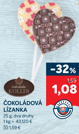 Kollier čokoládová lízanka – dva druhy