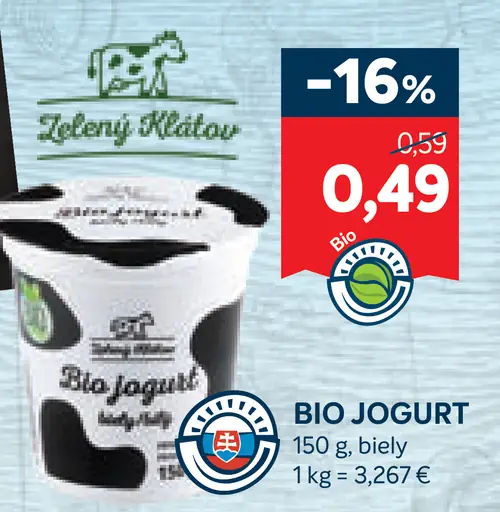 Zelený kĺatov bio jogurt