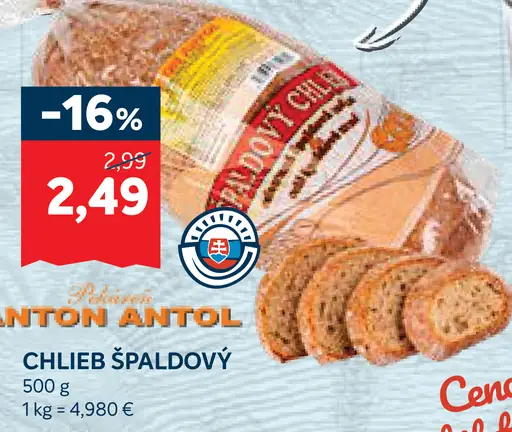 Anton Antol chlieb špaldový