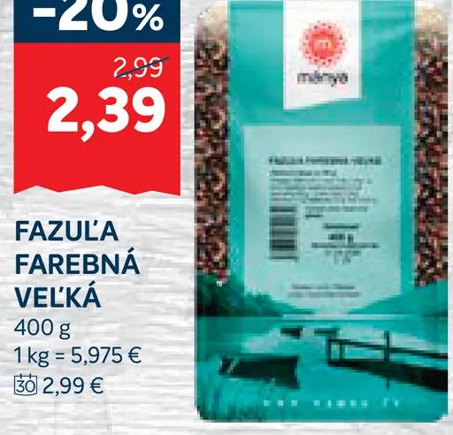 Fazuľa farebná veľká