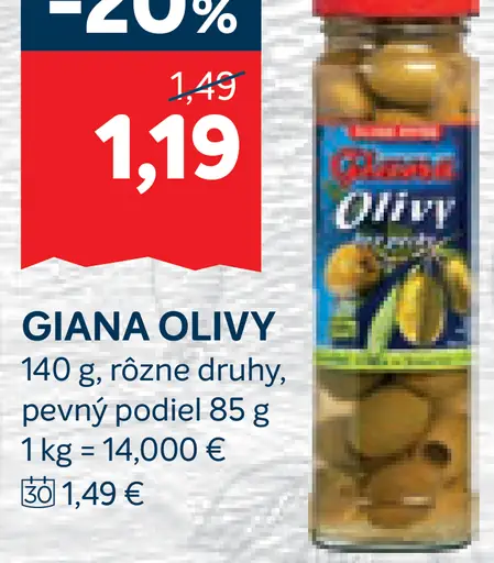 Giana olivy rôzne druhy