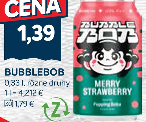 Bubblebob Merry Strawberry plechovka