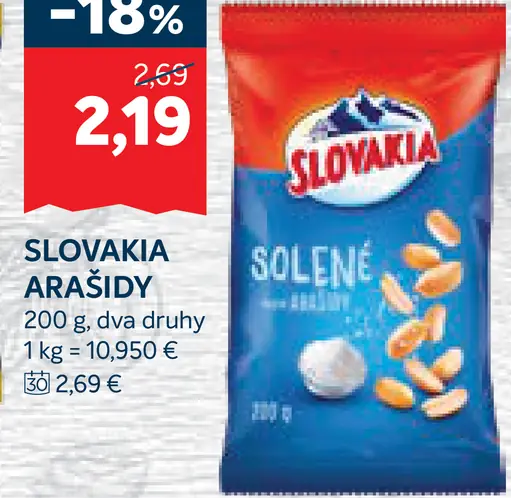 Slovakia arašidy, rôzne druhy