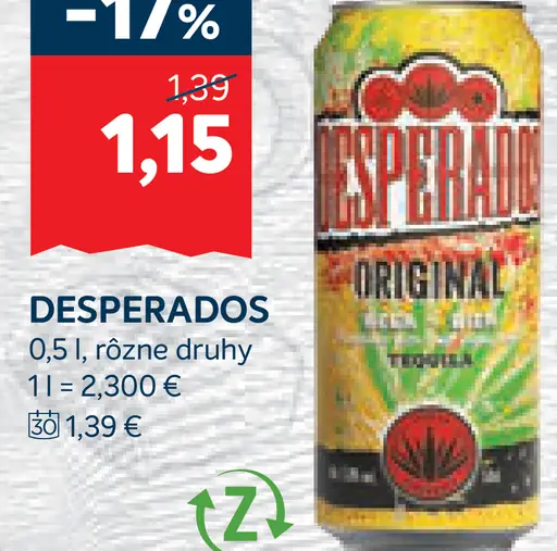 Desperados pivo plechovka