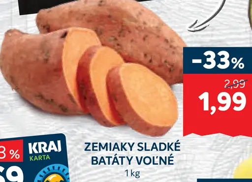 Zemiaky sladké batáty voľné