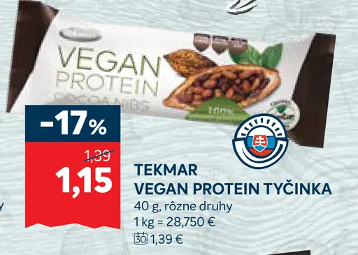 TEKMAR Vegan protein tyčinka