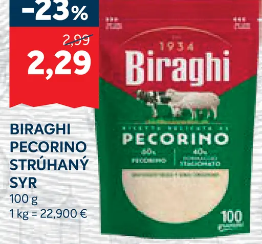 Biraghi Pecorino strúhaný syr