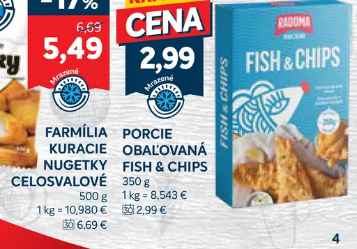 Farmília kuracie nugetky celosvalové