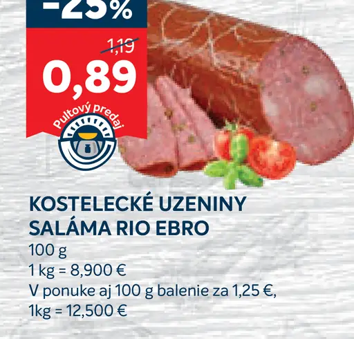 Kostelecké Uzeniny Rio Ebro Saláma