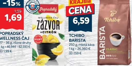 Popradský Wellness Čaj zázvor + baza