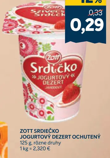 Zott Srdiečko jogurtový dezert