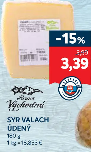 Farma Východná Syr valach údený