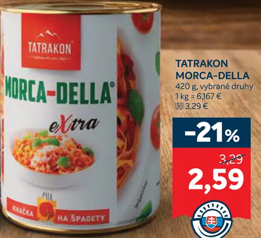 Tatrakon Morca-Della Extra omáčka na špagety