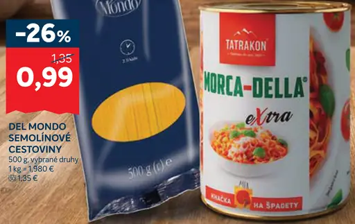 Del Mondo semolinové cestoviny