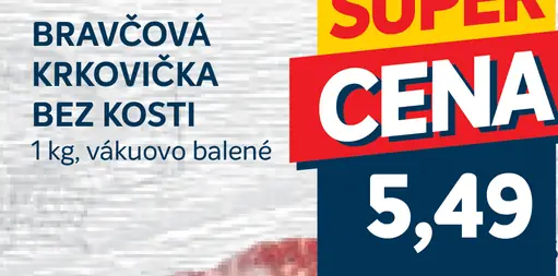 Bravčová krkovička bez kosti, plátky
