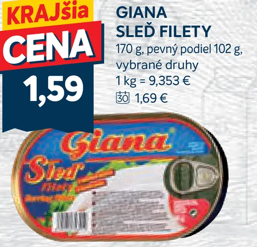 Giana sleď filety rôzne druhy