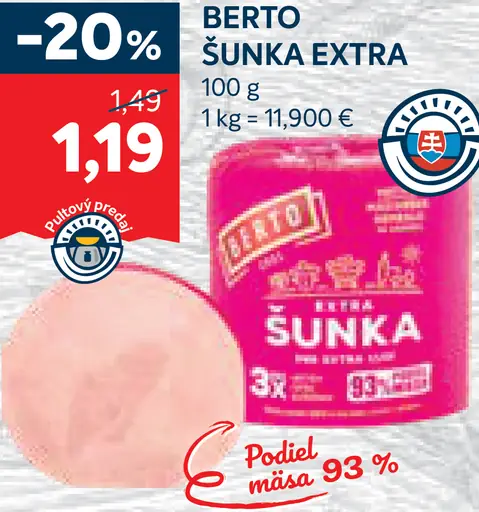 Berto šunka extra