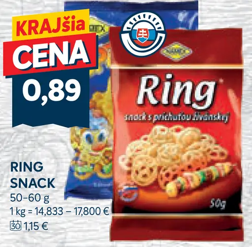 Ring snack rôzne druhy