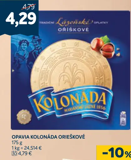 Opavia Kolonáda oplátky orieškové