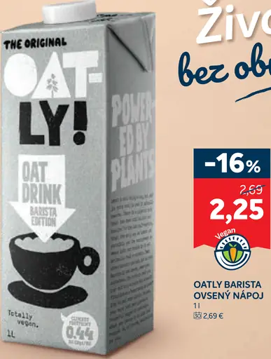 Oatly Barista Edition ovsený nápoj
