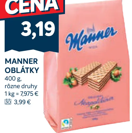 Manner oblátky rôzne druhy
