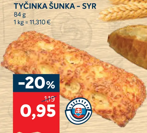 Tyčinka šunka – syr
