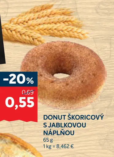 Donut škoricový s jablkovou náplňou