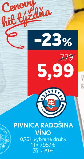 Pivnica Radošina víno