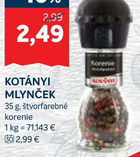 Kotányi mlynček štvorfarebné korenie