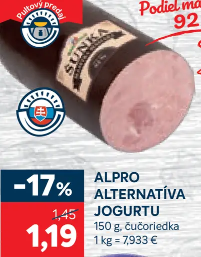Alpro Alternatíva Jogurtu Čučoriedka