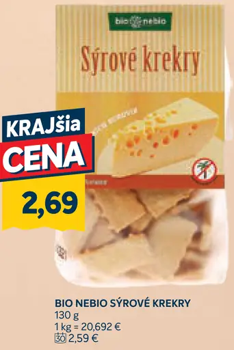 Bio Nebio syrové krekry