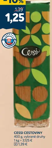Cessi bezvaječné cestoviny, vybrané druhy