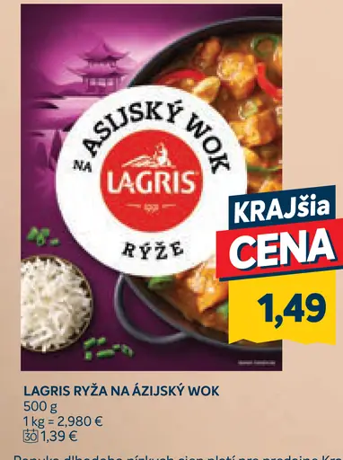 Lagris ryža na ázijský wok
