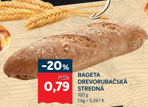 Bageta drevorubačská stredná