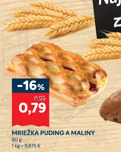Mriežka puding a maliny