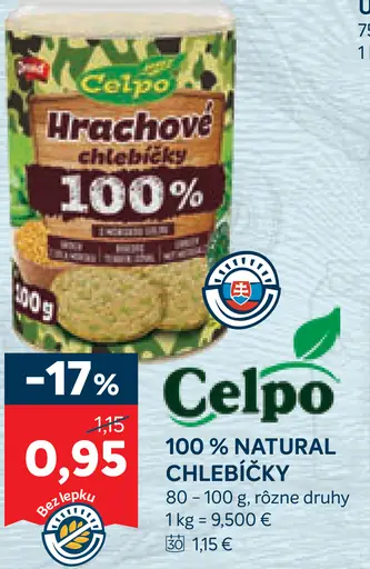 Celpo 100 % natural chlebíčky