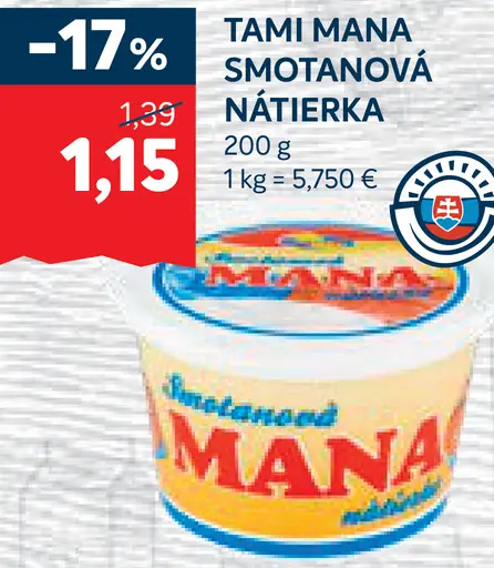 Tami Mana Smotanová nátierka