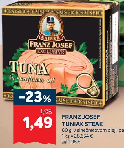 Franz Josef tuniak steak v slnečnicovom oleji
