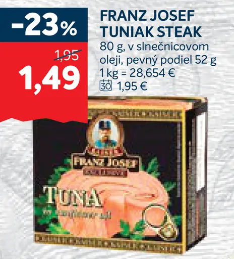 Franz Josef tuniak steak v slnečnicovom oleji