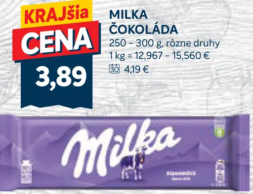 Milka Mliečna čokoláda