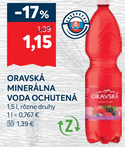 Oravská minerálna voda ochutená