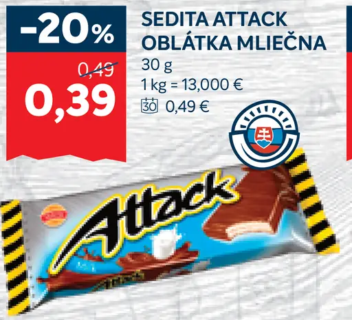 Sedita Attack oblátka mliečna