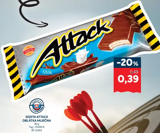 Sedita Attack oblátka mliečna