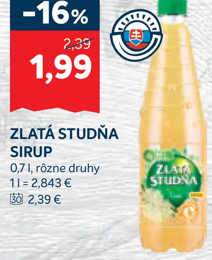 Zlatá studňa sirup